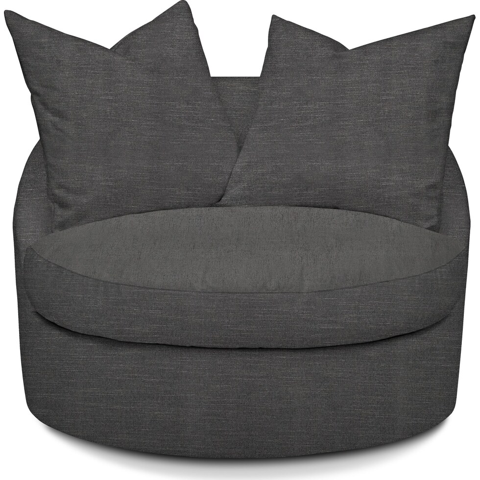 plush gray swivel chair   