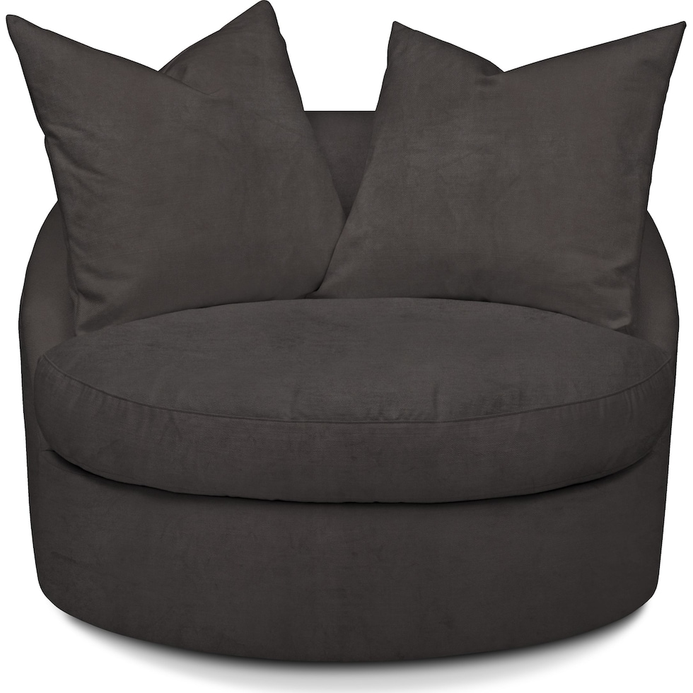 plush gray swivel chair   