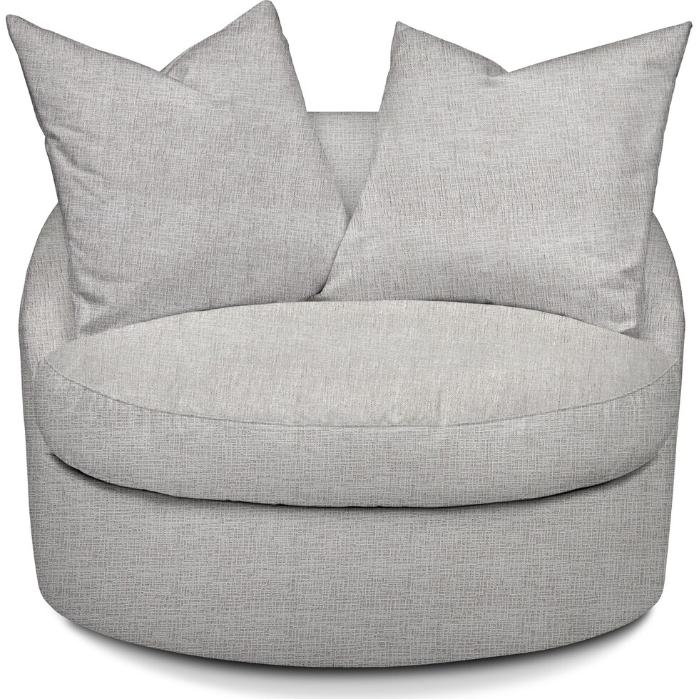 plush gray swivel chair   