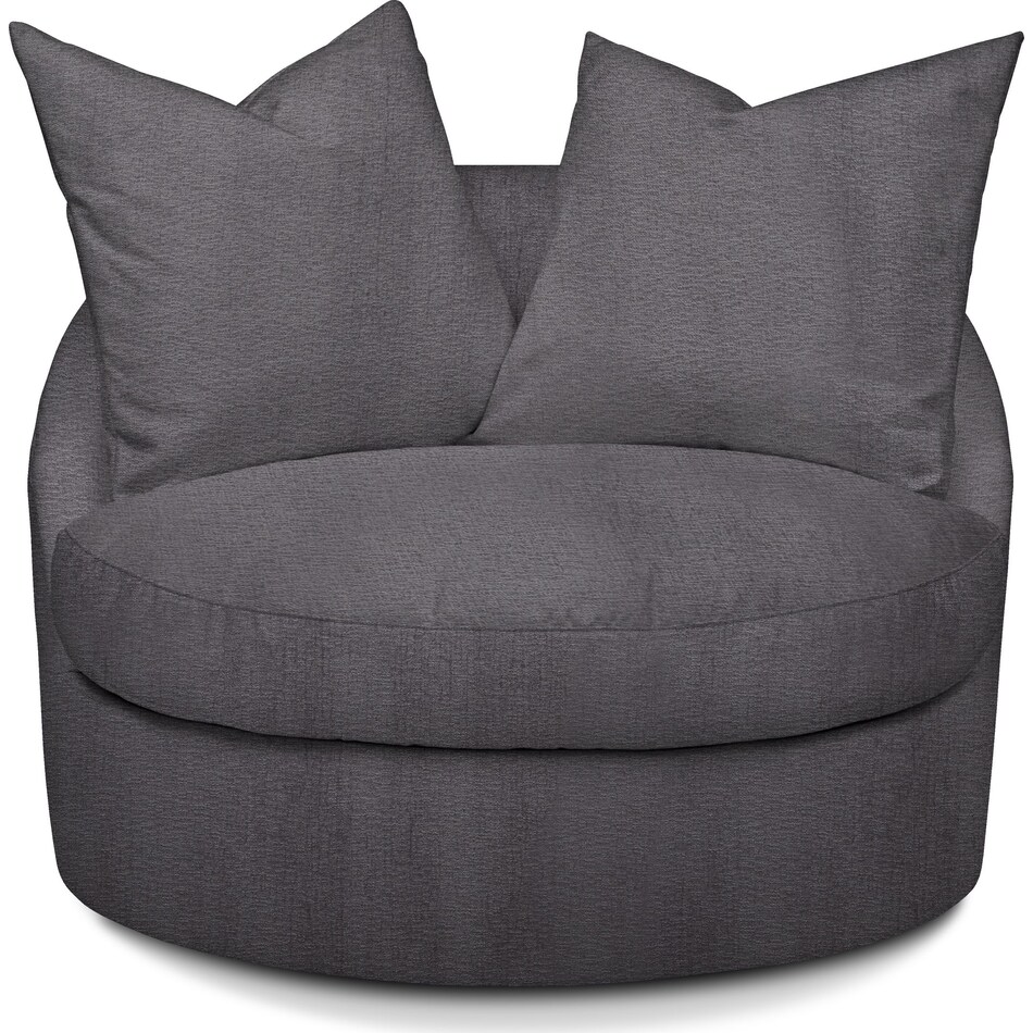 plush gray swivel chair   