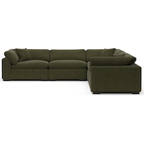 plush green sectional   