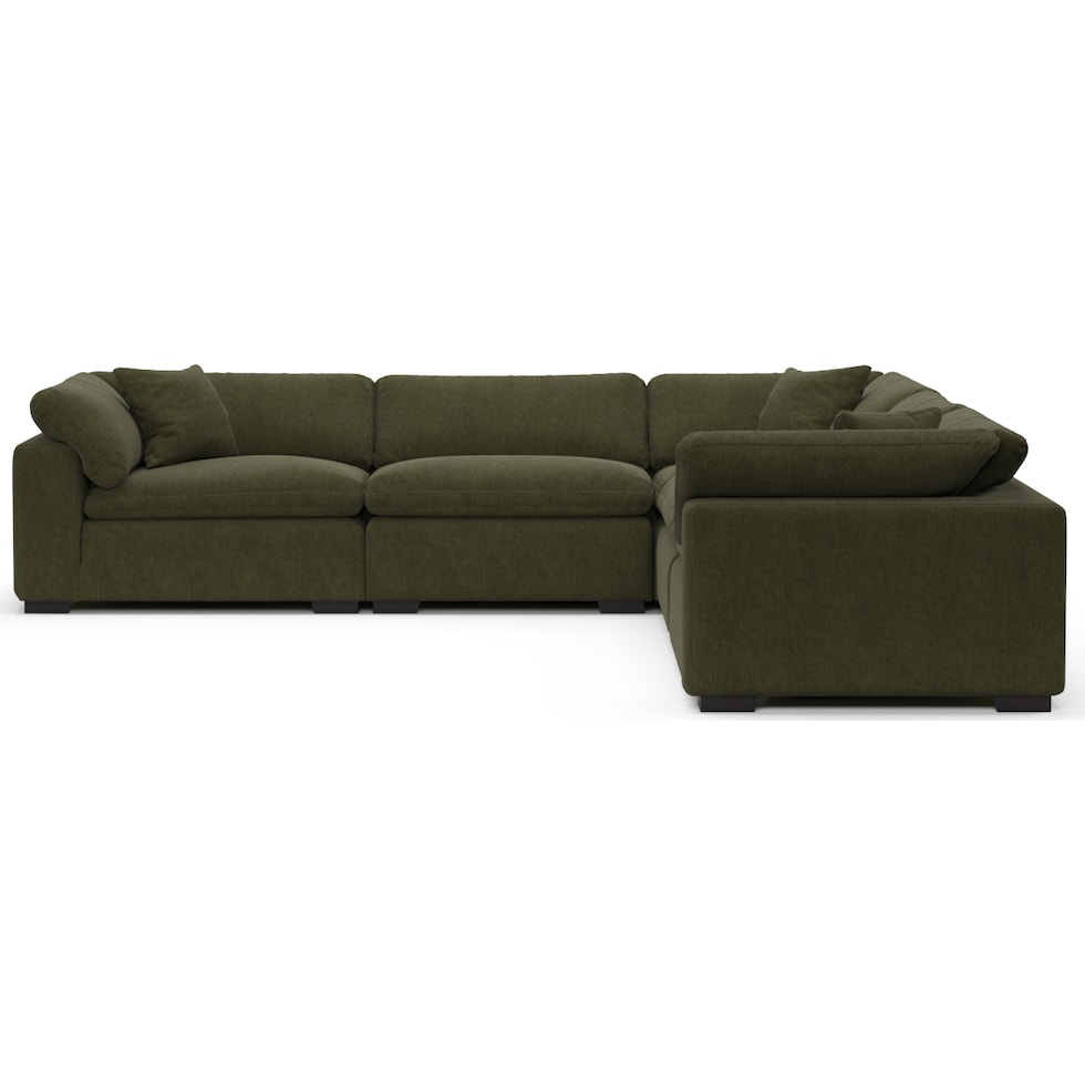 plush green sectional   