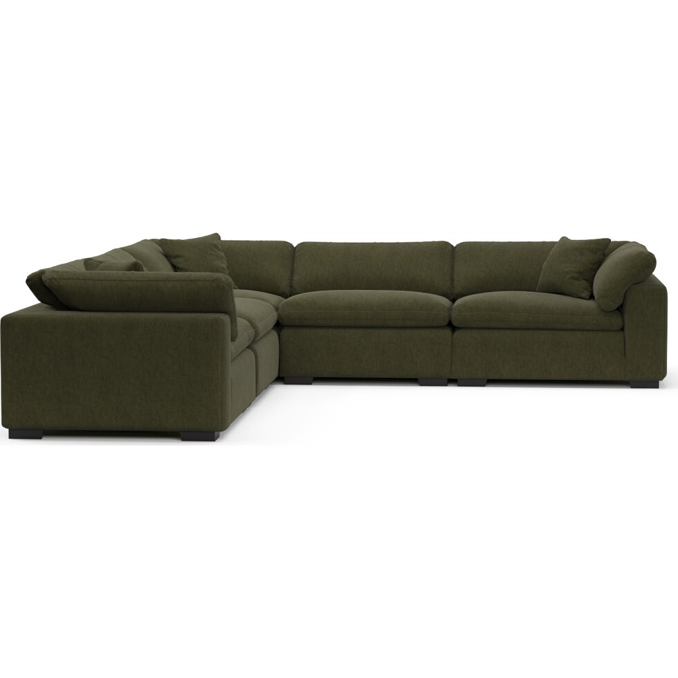 plush green sectional   