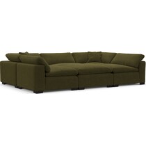 plush green sectional   