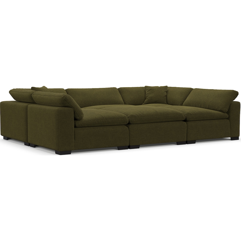 plush green sectional   