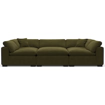 plush green sectional   