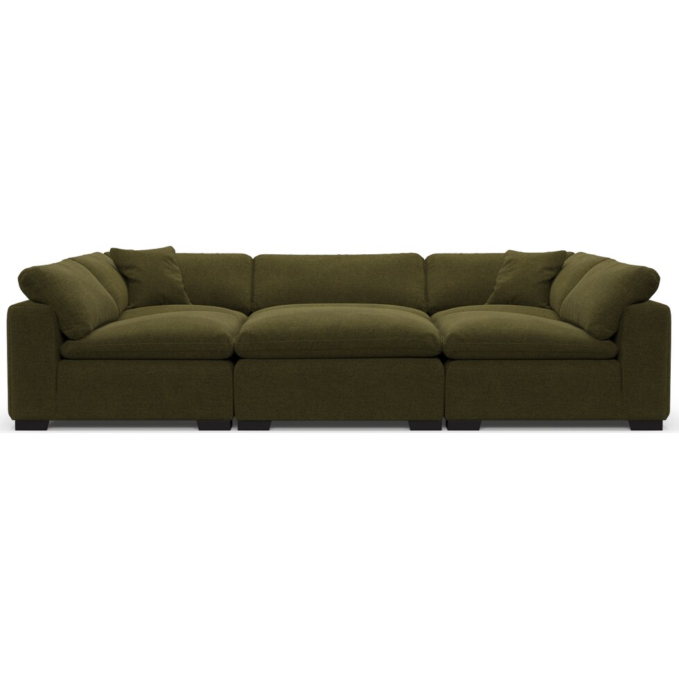 plush green sectional   