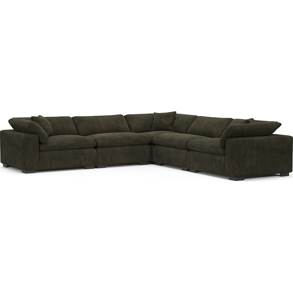 plush green sectional   