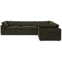 plush green sectional   