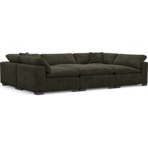 plush green sectional   