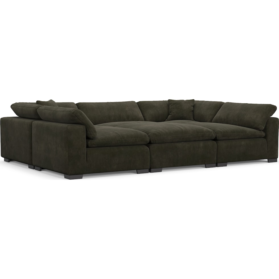 plush green sectional   