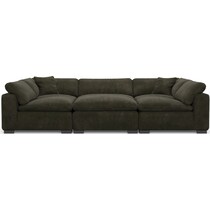 plush green sectional   