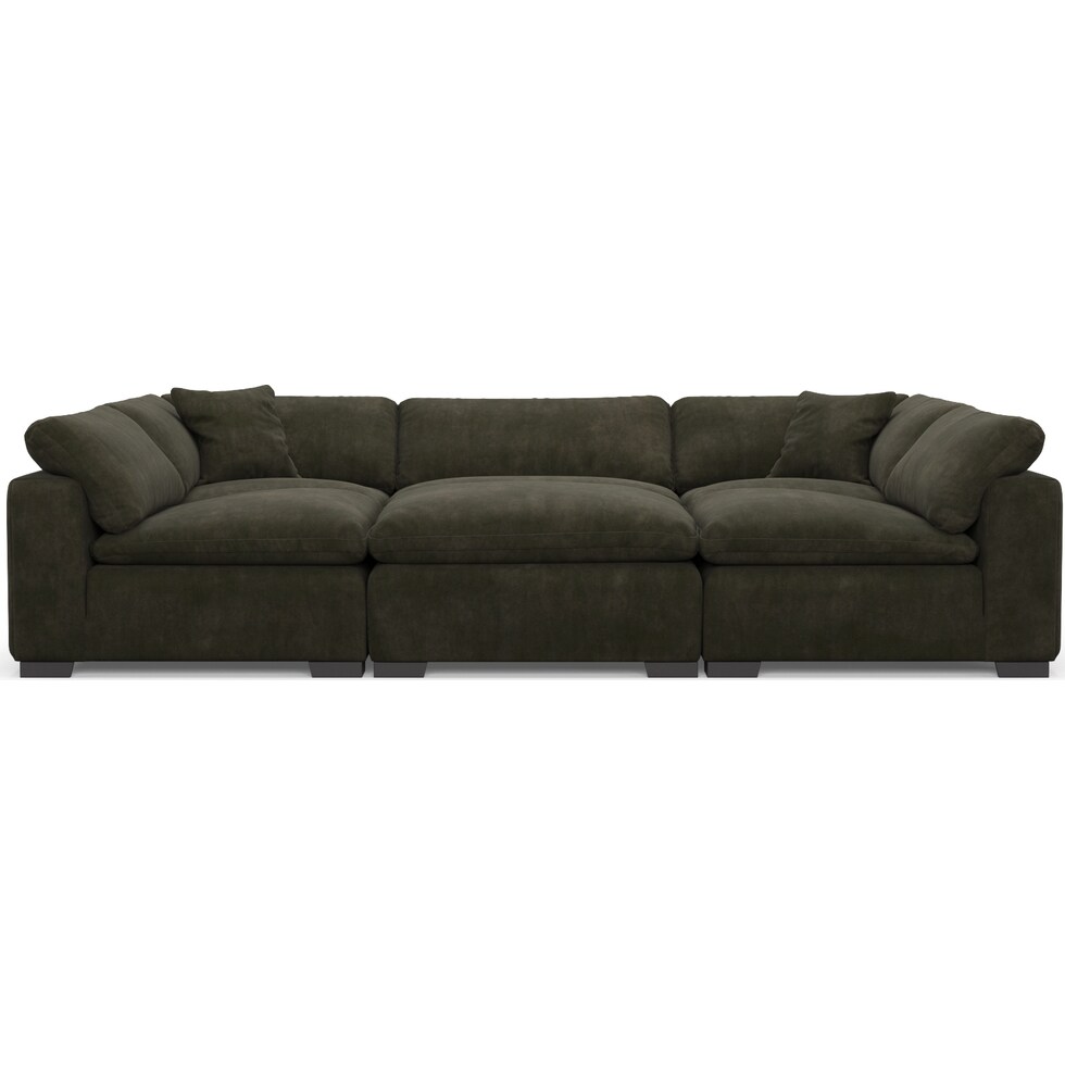 plush green sectional   