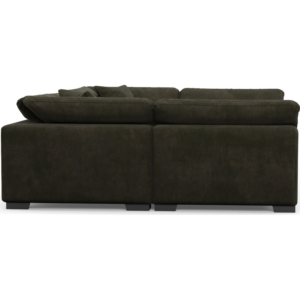 plush green sectional   