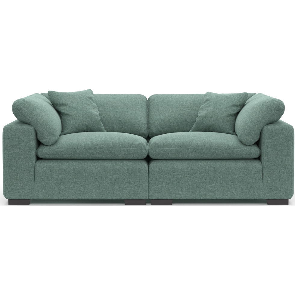 plush green sofa   