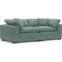 plush green sofa   