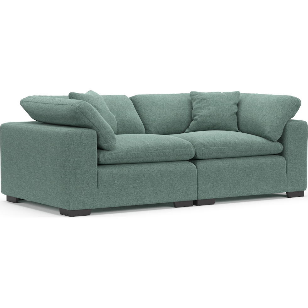 plush green sofa   