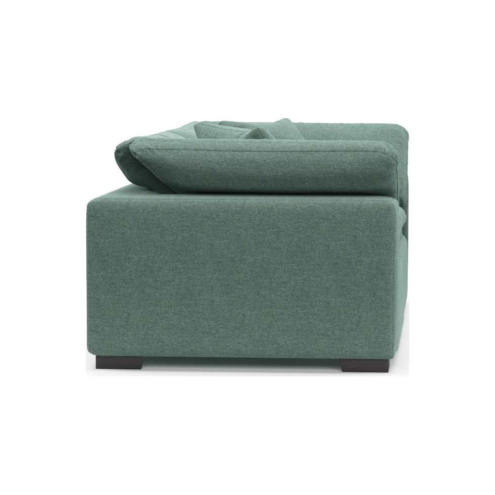 plush green sofa   