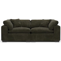 plush green sofa   