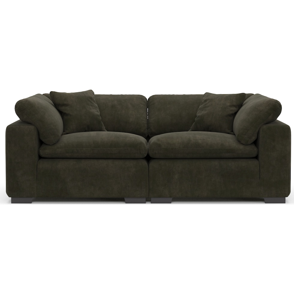 plush green sofa   