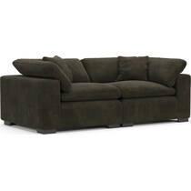 plush green sofa   