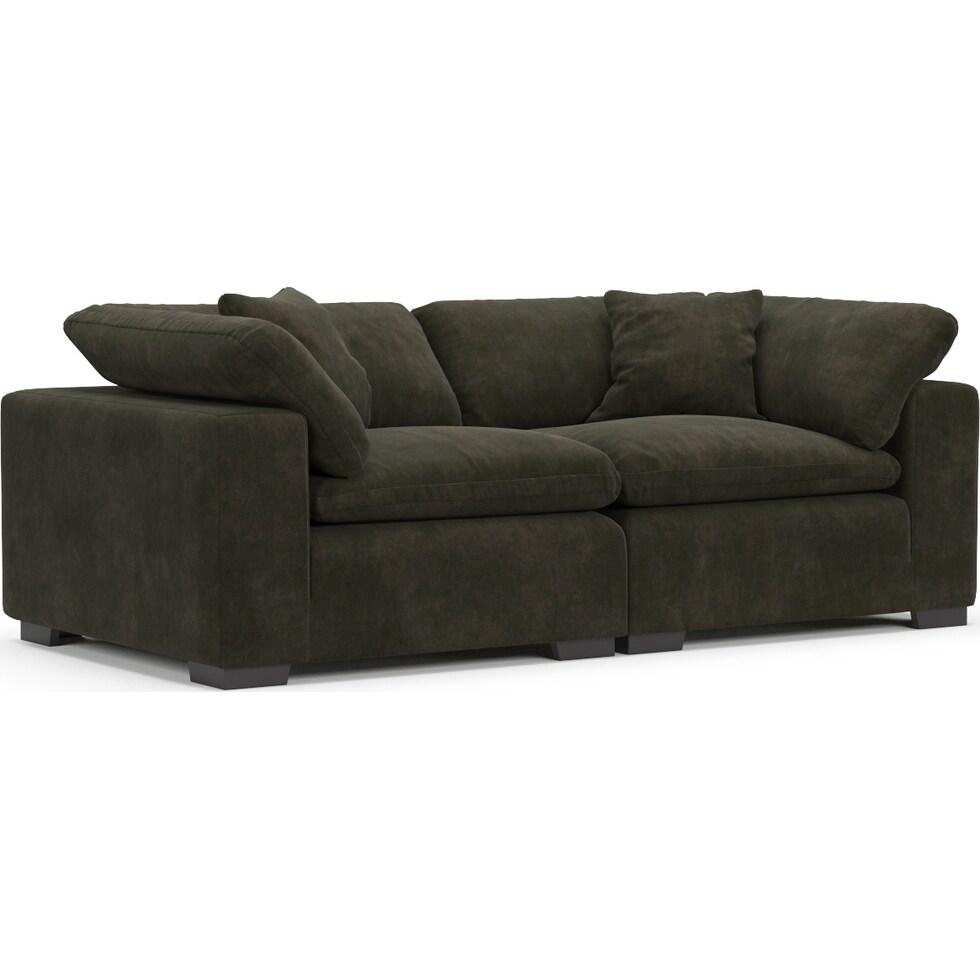 plush green sofa   