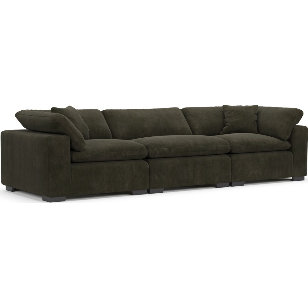 plush green sofa   
