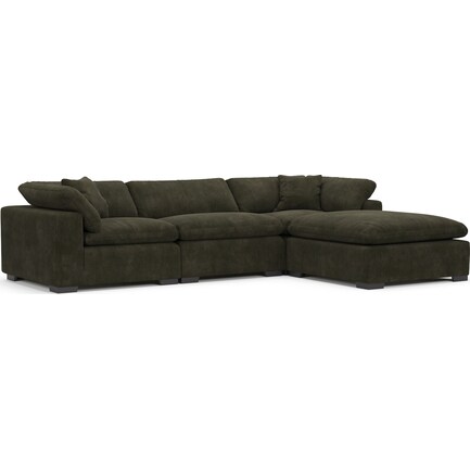 Plush Feathered Comfort 3-Piece Sofa with Ottoman - Bella Louden