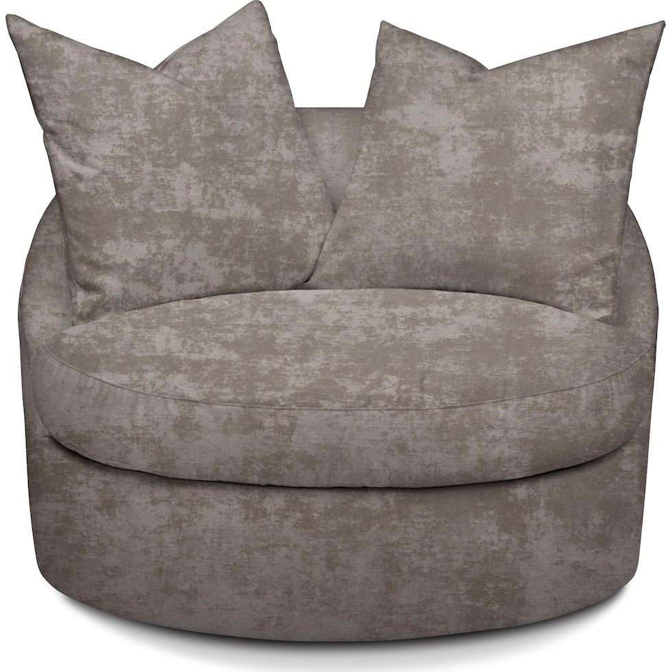 plush hearth cement swivel chair   