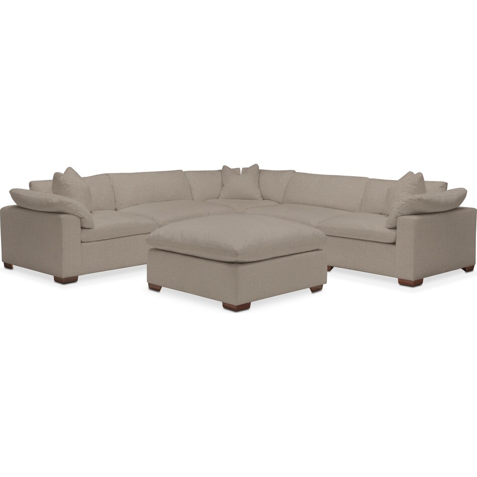 Plush Performance 5Piece Sectional with Ottoman Value City Furniture