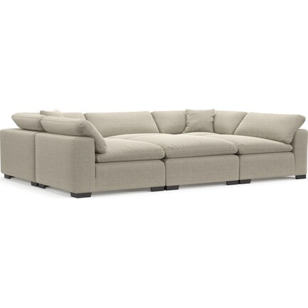 Plush Feathered Comfort 6-Piece Pit Sectional - Depalma Taupe