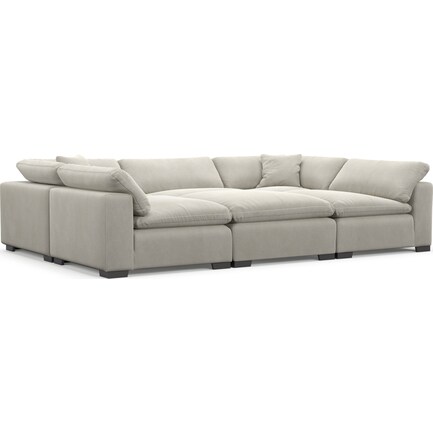 Plush Feathered Comfort 6-Piece Pit Sectional - Laurent Beach