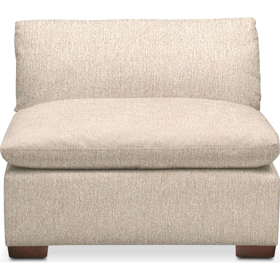 plush light brown armless chair   