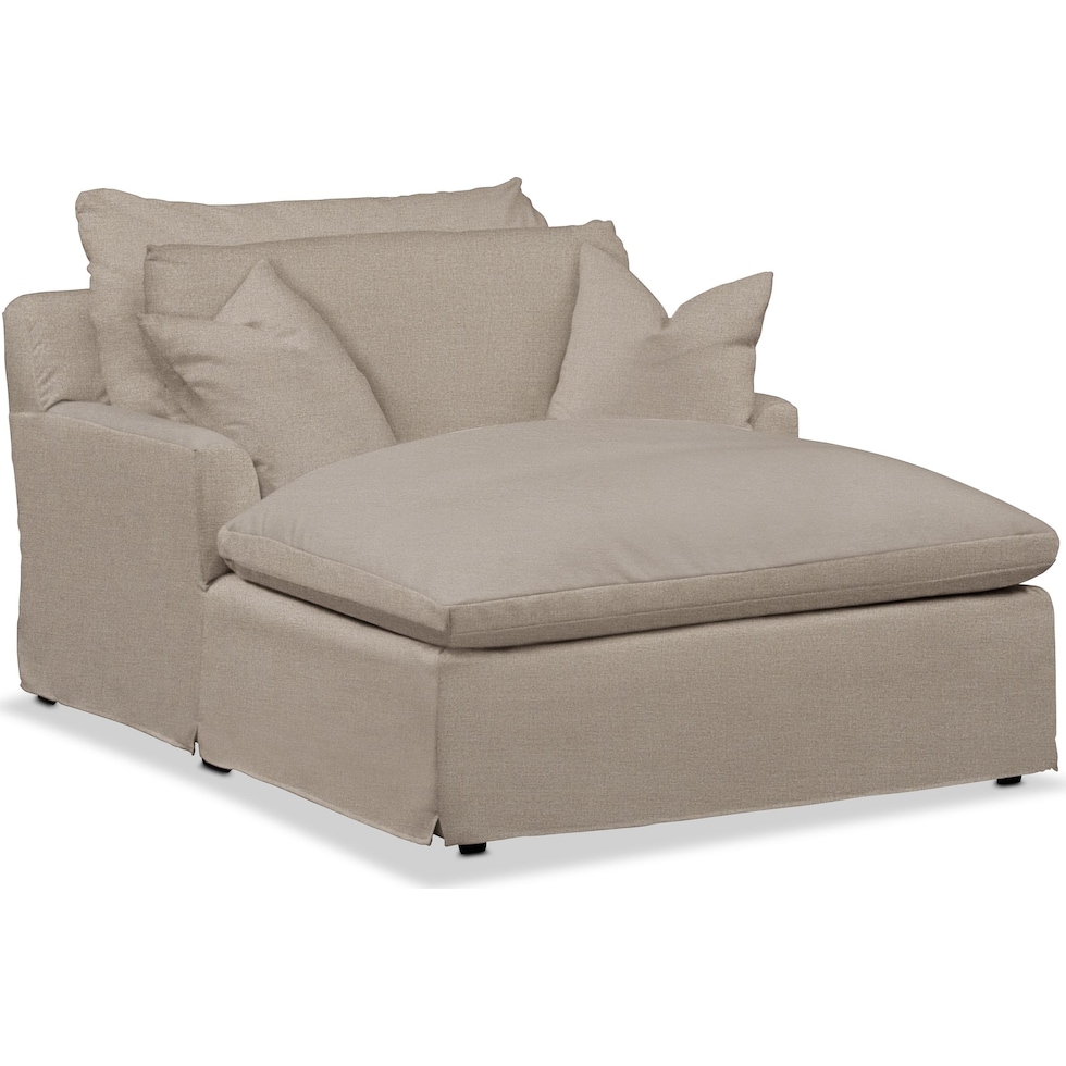 plush light brown chaise   