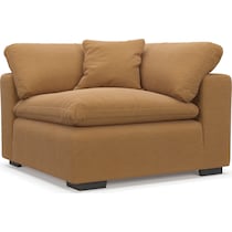 plush light brown corner chair   