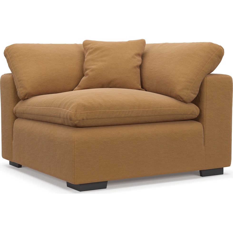 plush light brown corner chair   