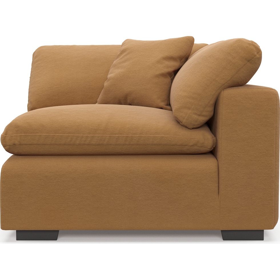 plush light brown corner chair   