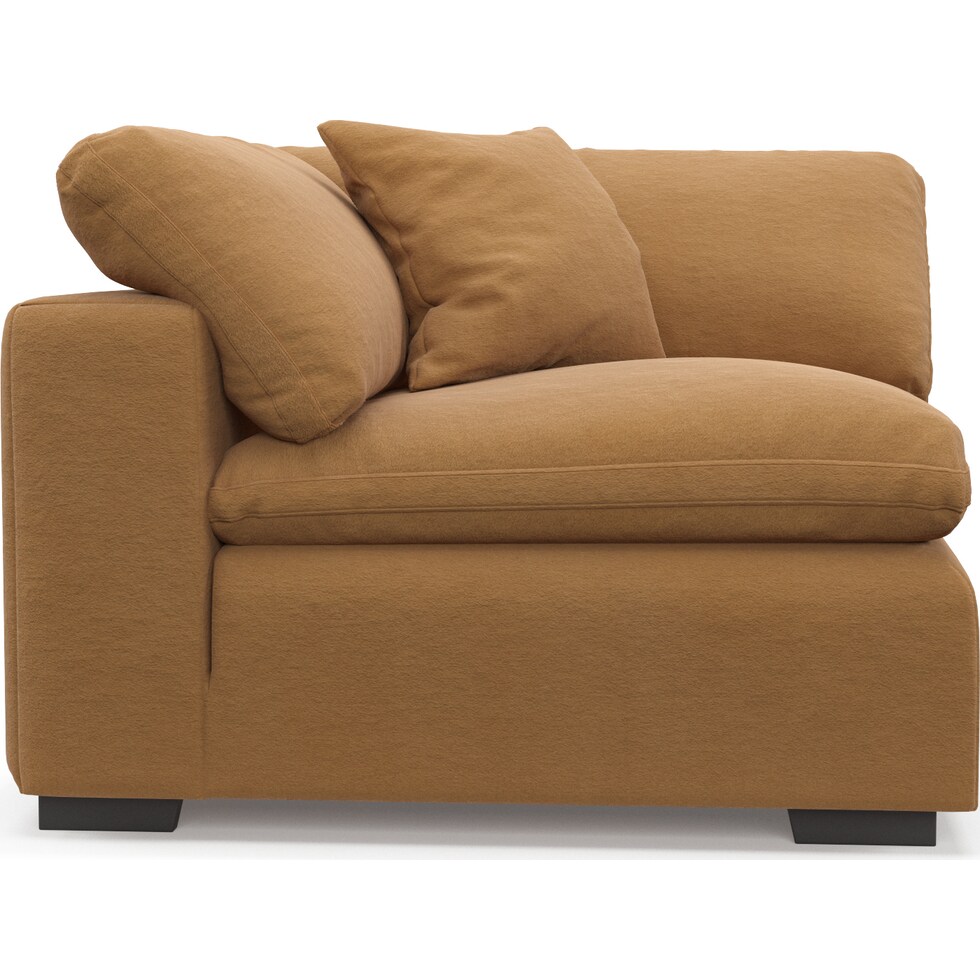 plush light brown corner chair   