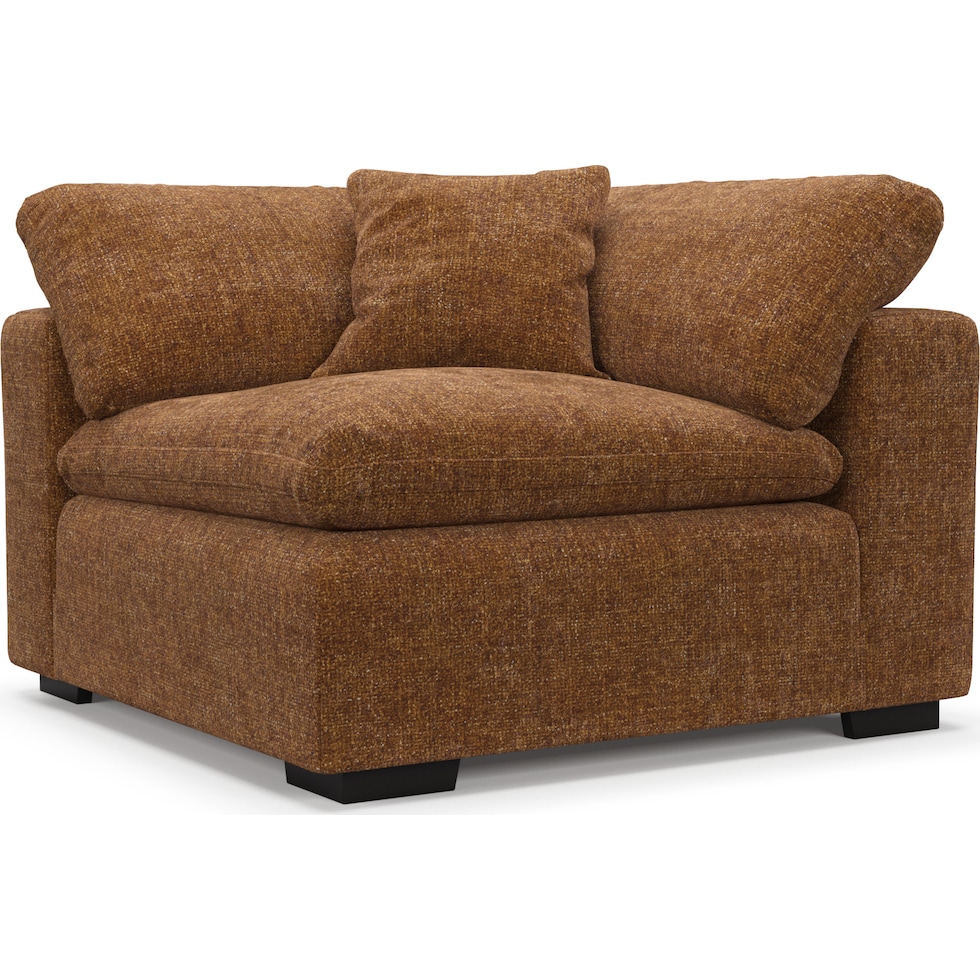 plush light brown corner chair   