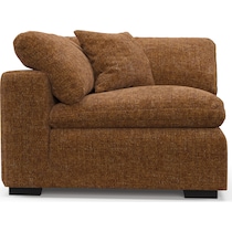 plush light brown corner chair   