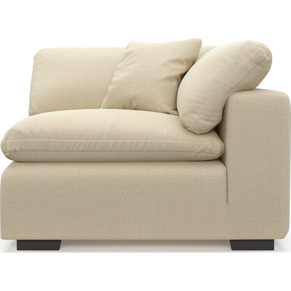plush light brown corner chair   