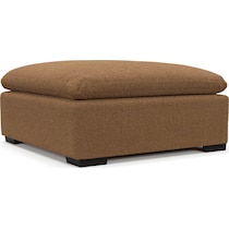 plush light brown ottoman
