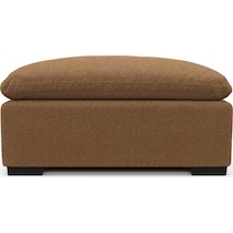 plush light brown ottoman