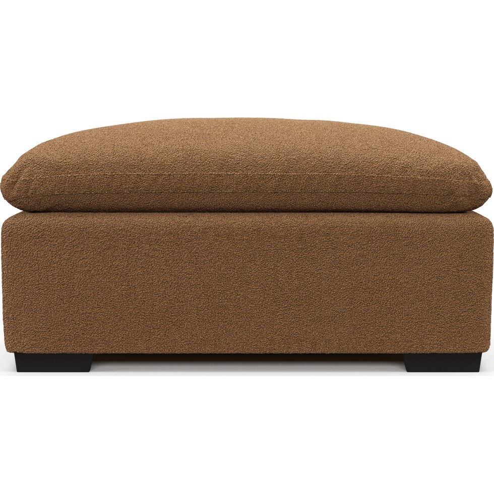 plush light brown ottoman   