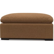 plush light brown ottoman