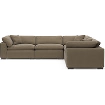 plush light brown sectional   