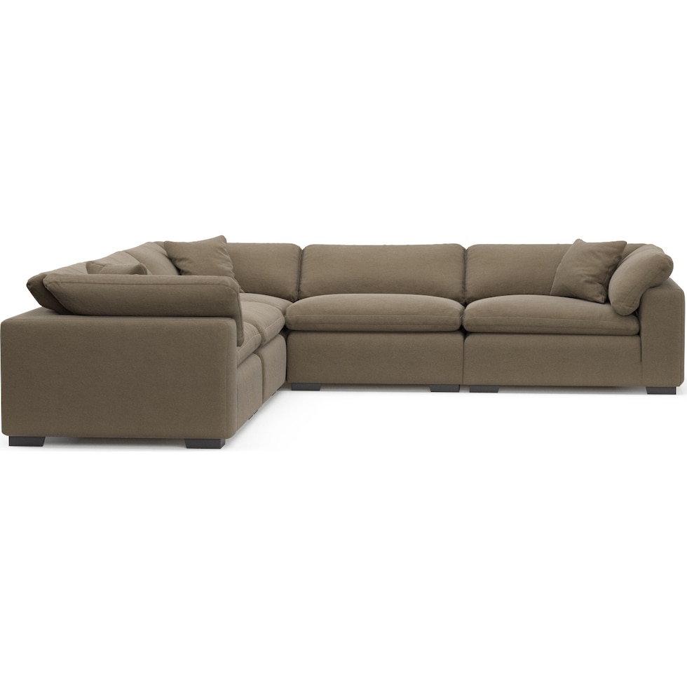 plush light brown sectional   