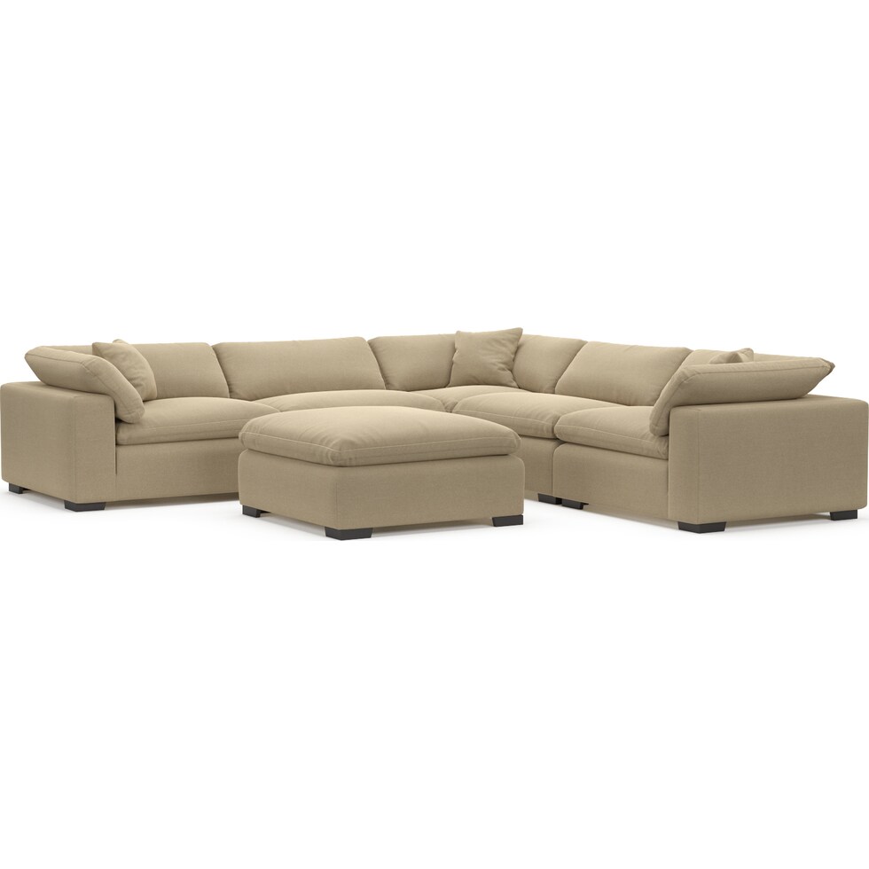 plush light brown sectional   