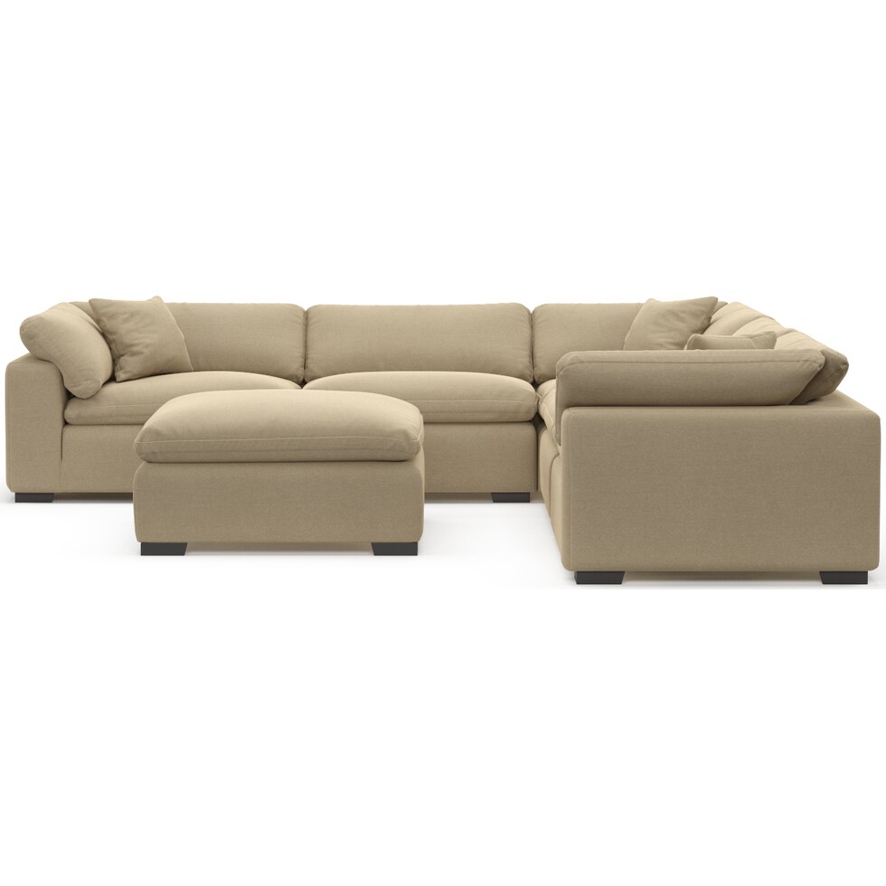 plush light brown sectional   