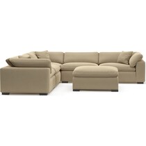 plush light brown sectional   